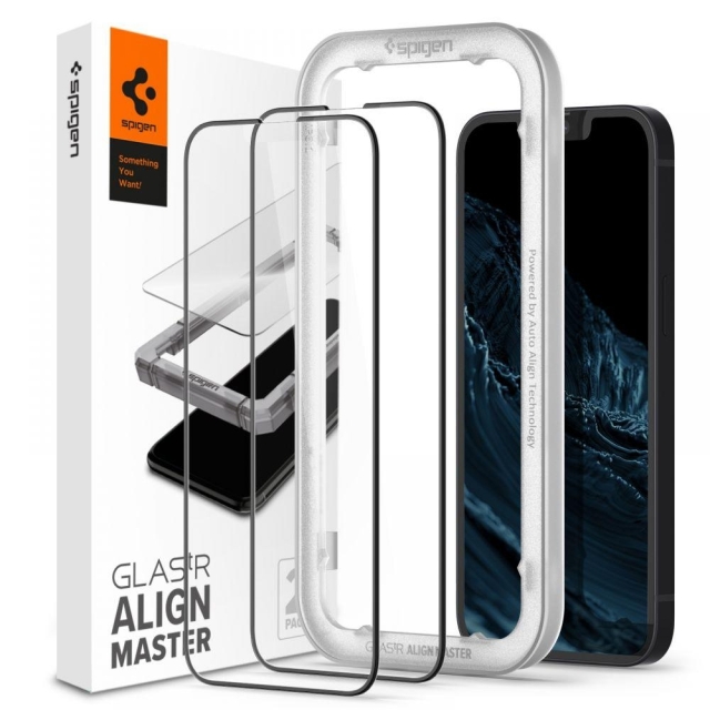 Защитное стекло SPIGEN для iPhone 13 Mini - Glas.tR Align Master Full Cover - Черный - 2 шт - AGL03398