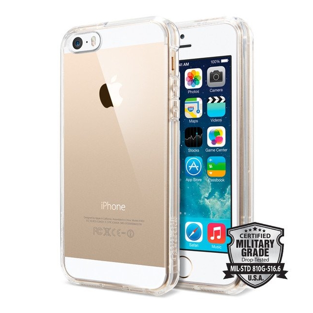 Чехол-гибрид SPIGEN для iPhone SE / 5s / 5 - Ultra Hybrid - Кристально прозрачный - SGP10640