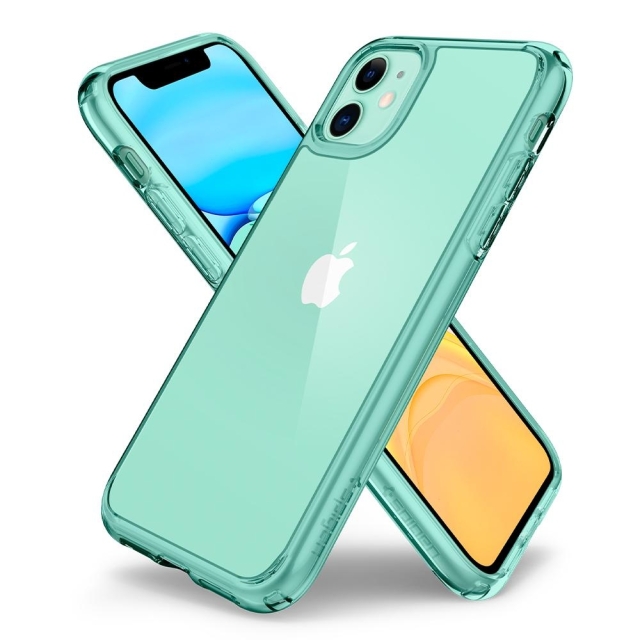 Гибридный чехол SPIGEN для iPhone 11 - Ultra Hybrid - Прозрачный/Зелёный - ACS00406