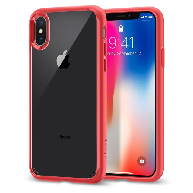 Гибридный чехол SPIGEN для iPhone X / XS - Ultra Hybrid - Красный - 057CS22130