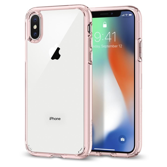 Гибридный чехол SPIGEN для iPhone X / XS - Ultra Hybrid - Кристально-розовый - 057CS22128