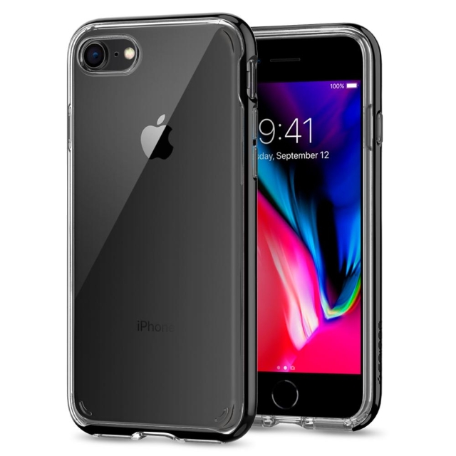 Прозрачный чехол SPIGEN для iPhone SE (2022/2020)/8/7 - Neo Hybrid Crystal 2 - Черный Оникс - 054CS22367