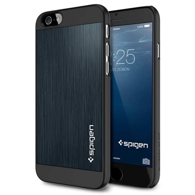 Алюминиевый чехол SPIGEN для iPhone 6s / 6 - Aluminum Fit - Синевато-серый - SGP10946