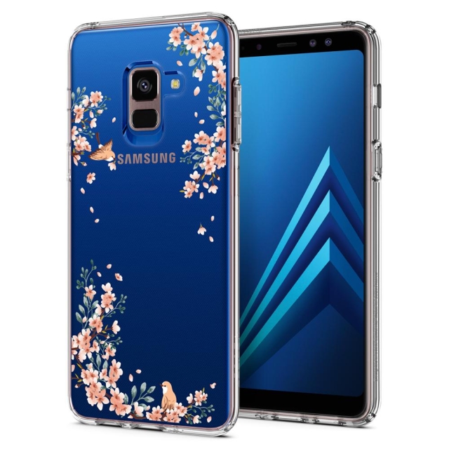 Чехол-капсула SPIGEN для Galaxy A8 (2018) - Liquid Crystal Blossom - Прозрачный (Природа) - 590CS22750