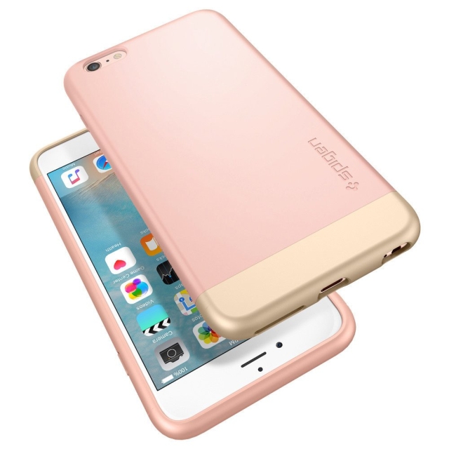 Стильный чехол SPIGEN для iPhone 6s Plus / 6 Plus - Style Armor - Розовое золото - SGP11728