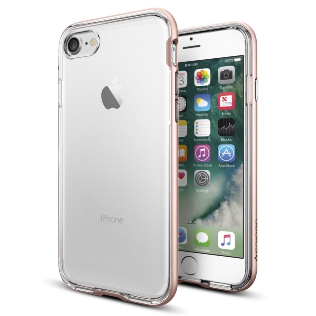 Прозрачный чехол SPIGEN для iPhone SE (2022/2020)/8/7 - Neo Hybrid Crystal - Розовое Золото - 042CS20524