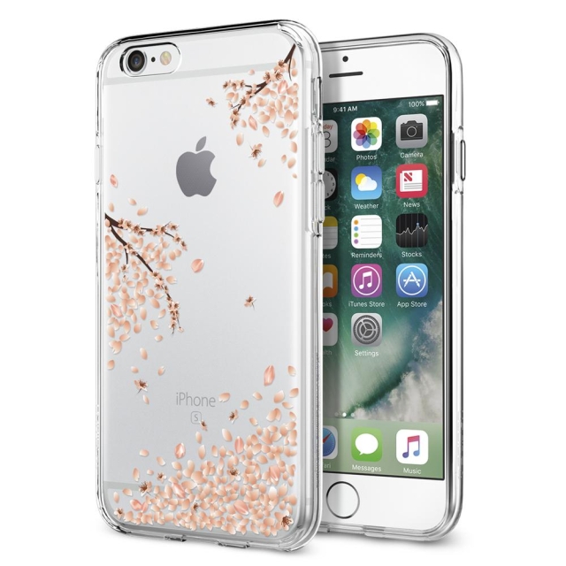 Капсула SPIGEN для iPhone 6s / 6 - Liquid Shine - Прозрачный (цветы) - 035CS21219