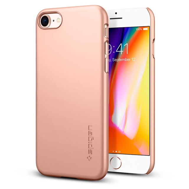 Клип-кейс SPIGEN для iPhone SE (2022/2020)/8/7 - Thin Fit - Красное золото - 054CS22568