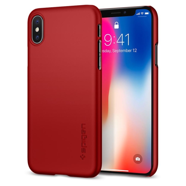 Клип-кейс SPIGEN для iPhone X / XS - Thin Fit - Красный - 057CS22109