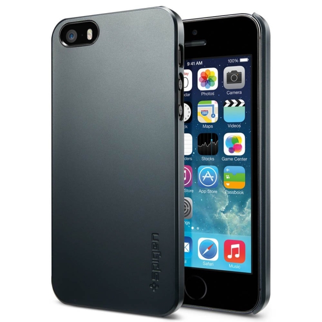 Клип-кейс SPIGEN для iPhone SE / 5s / 5 - Ultra Fit - Синевато-серый - SGP10291