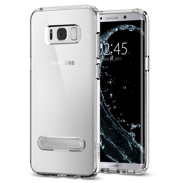 Гибридный чехол с подставкой SPIGEN для Galaxy S8 - Ultra Hybrid S - Кристально-прозрачный - 565CS21634