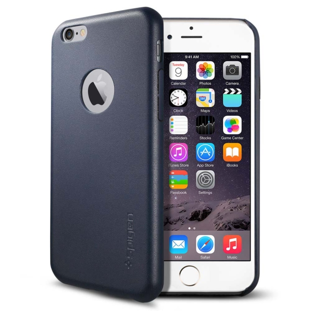 Кожаный клип-кейс SPIGEN для iPhone 6s / 6 - Leather Fit - Синий - SGP11355