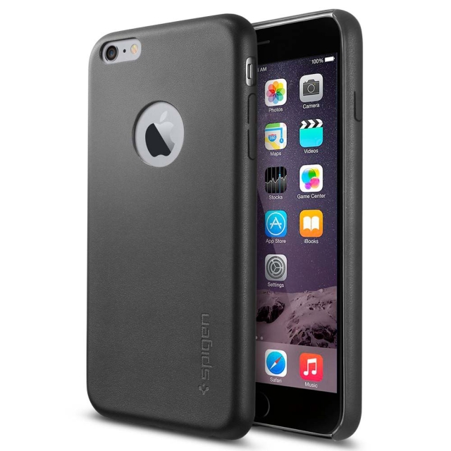 Кожаный клип-кейс SPIGEN для iPhone 6s Plus / 6 Plus - Leather Fit - Черный - SGP11399