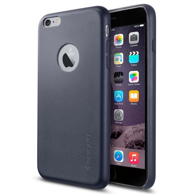 Кожаный клип-кейс SPIGEN для iPhone 6s Plus / 6 Plus - Leather Fit - Синий - SGP11397
