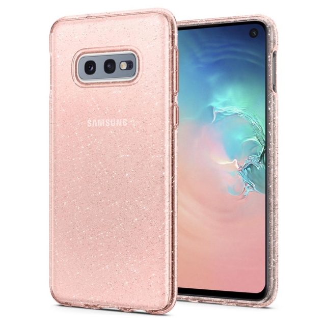 Чехол-капсула SPIGEN для Galaxy S10e - Liquid Crystal Glitter - Розовый кварц - 609CS25835