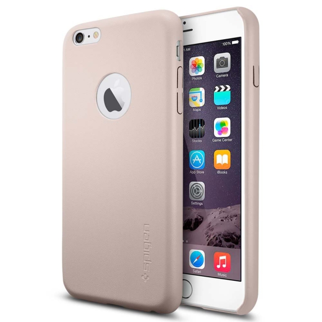 Кожаный клип-кейс SPIGEN для iPhone 6s Plus / 6 Plus - Leather Fit - Светло-розовый - SGP11400