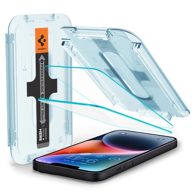 Защитное стекло SPIGEN для iPhone 14 Plus - EZ FIT GLAS.tR (Sensor Protection) - Прозрачный - 2 шт - AGL03376