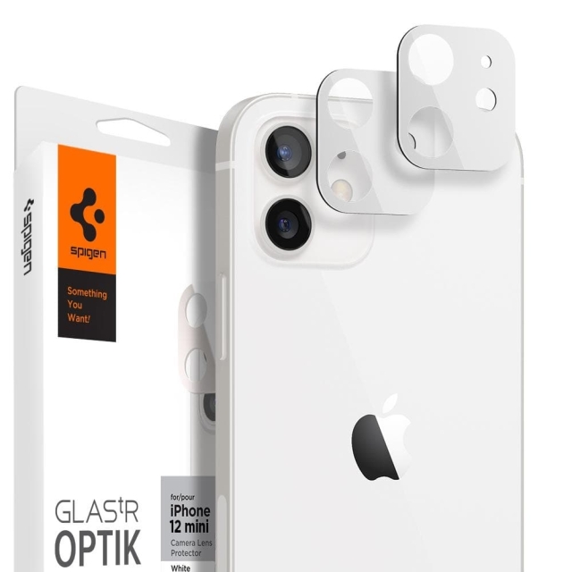 Защитное стекло для камеры SPIGEN для iPhone 12 Mini - Glass tR Optik Lens - 2 шт - Белый - AGL02461