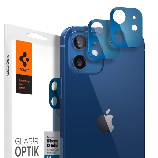 Защитное стекло для камеры SPIGEN для iPhone 12 Mini - Glass tR Optik Lens - 2 шт - Синий - AGL02462