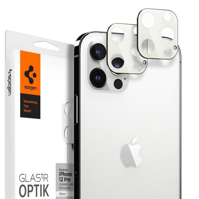 Защитное стекло для камеры SPIGEN для iPhone 12 Pro - Optik Lens Protector - Серебристый - 2 шт - AGL02459