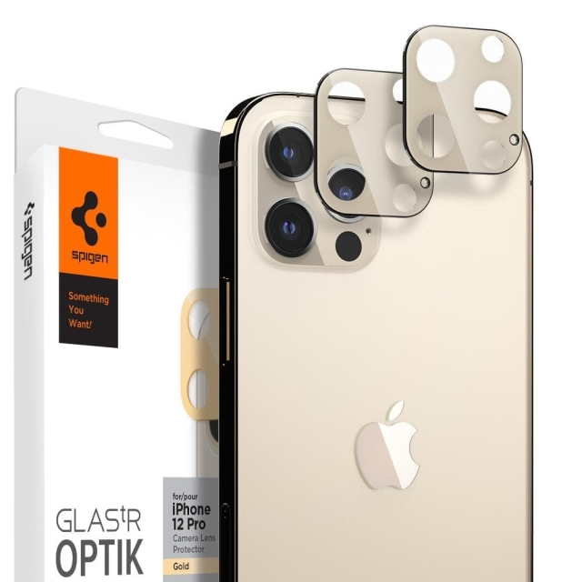 Защитное стекло для камеры SPIGEN для iPhone 12 Pro - Optik Lens Protector - Золотой - 2 шт - AGL02458