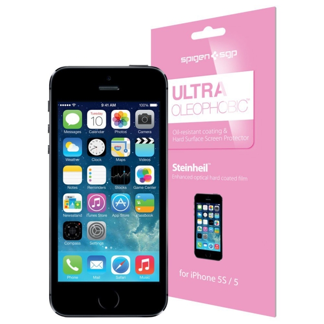 Защитная пленка SPIGEN для iPhone SE / 5s / 5c / 5 - Steinheil - Ultra Oleophobic - SGP08198