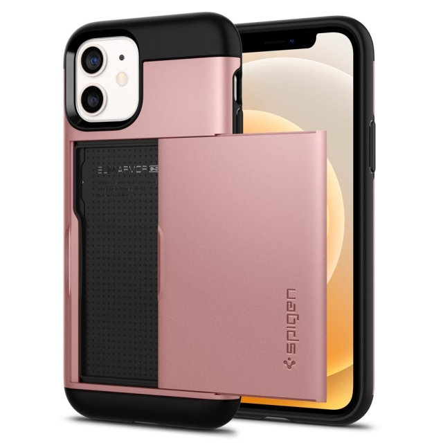 Чехол-визитница SPIGEN для iPhone 12 / iPhone 12 Pro - Slim Armor CS - Розовое золото - ACS01708
