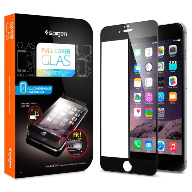 Защитное стекло SPIGEN для iPhone 6s Plus / 6 Plus - Full Cover Glass - Черное - SGP11378