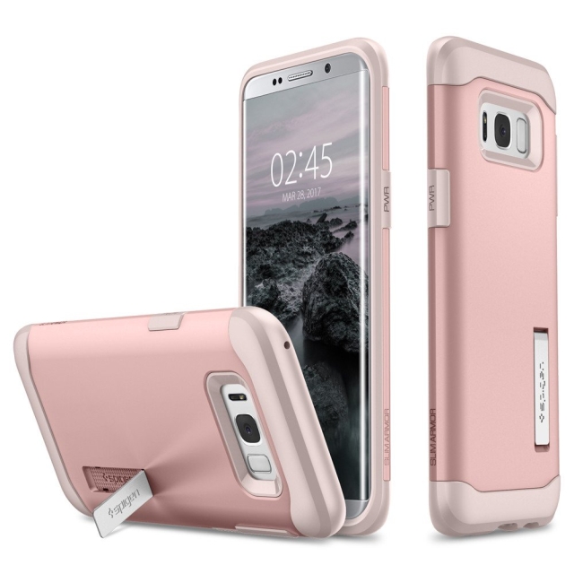 Защитный чехол SPIGEN для Galaxy S8 Plus - Slim Armor - Розовое золото - 571CS21439