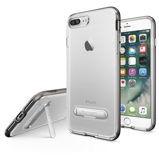Чехол с подставкой SPIGEN для iPhone 7 Plus / 8 Plus - Crystal Hybrid - Темно-серый - 043CS20508