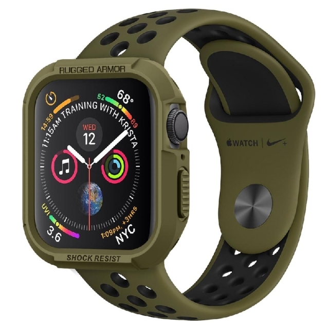 Прочный чехол SPIGEN для Apple Watch 5 / 4 (40мм) - Rugged Armor - Зеленый - 061CS26014