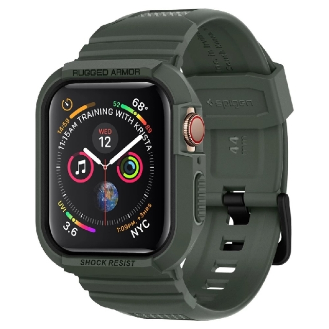 Чехол с ремешком SPIGEN для Apple Watch 5 / 4 (44мм) - Rugged Armor Pro - Зеленый - 062CS26016