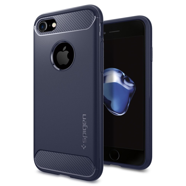 Прочный чехол SPIGEN для iPhone SE (2022/2020)/8/7 - Rugged Armor - Темно-синий - 042CS21188