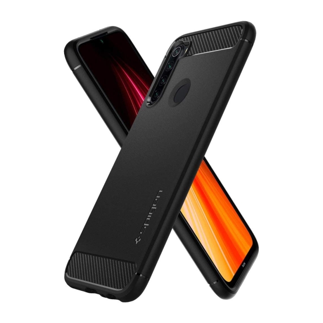 Прочный чехол SPIGEN для Xiaomi Redmi Note 8 - Rugged Armor - Матово-черный - ACS00271