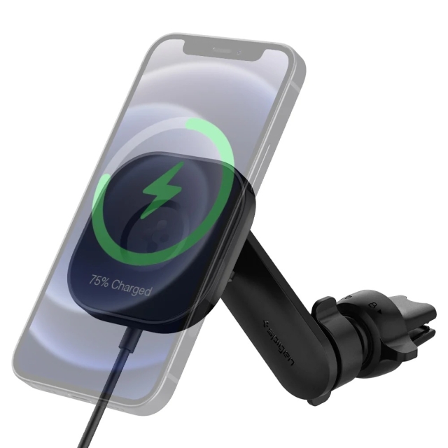 Автомобильный держатель SPIGEN для iPhone серии 12 / 13 - OneTap Pro Wireless Magnetic - Charger Air Vent (MagFit) - ITS12W - ACP02615