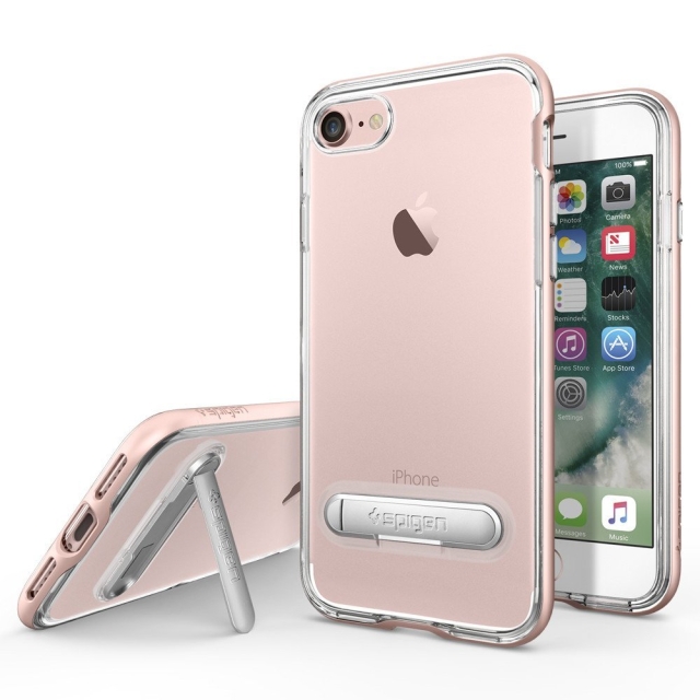 Чехол с подставкой SPIGEN для iPhone SE (2022/2020)/8/7 - Crystal Hybrid - Розовое Золото - 042CS20461