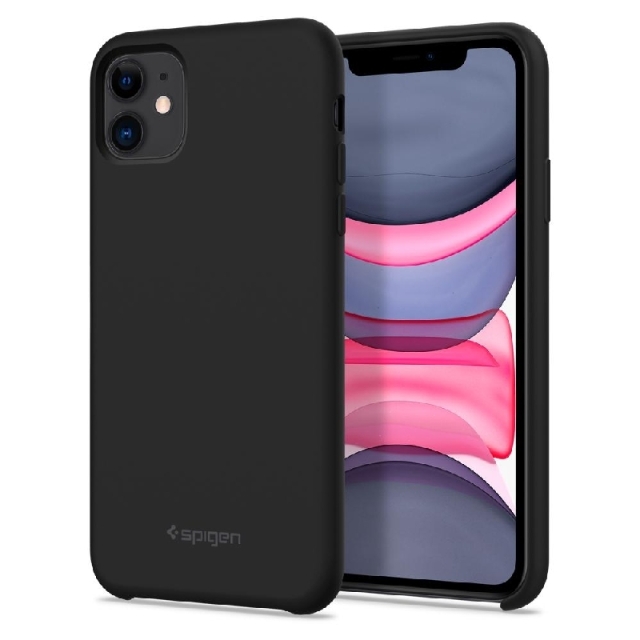 Силиконовый чехол SPIGEN для iPhone 11 - Silicone Fit - Черный - 076CS27528