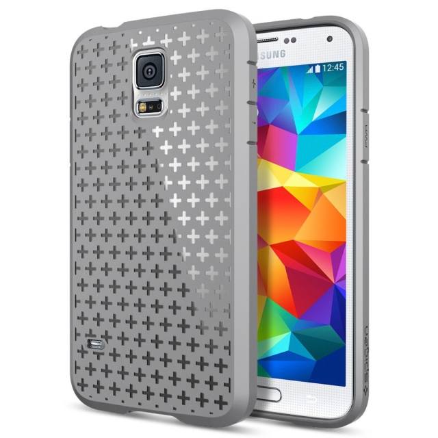 Силиконовый чехол SPIGEN для Galaxy S5 - Ultra Fit Capsule - Серый - SGP10736
