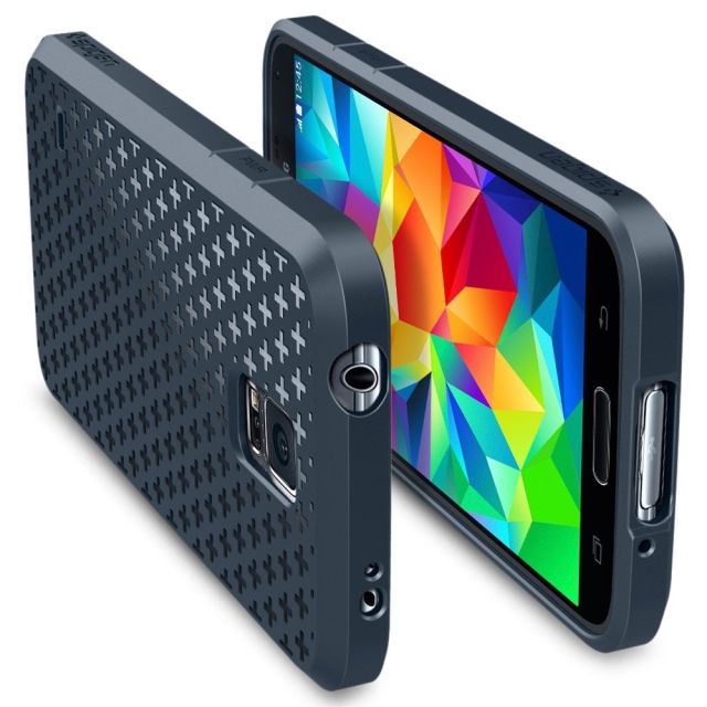 Силиконовый чехол SPIGEN для Galaxy S5 - Ultra Fit Capsule - Синевато-серый - SGP10735