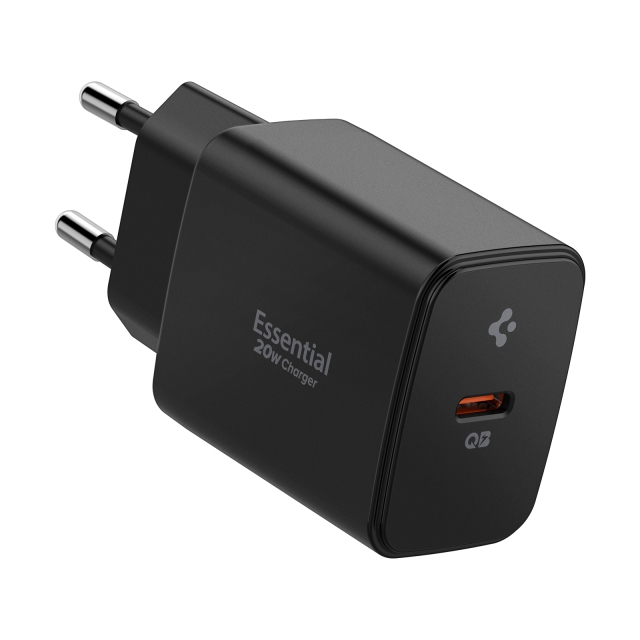 Сетевое зарядное устройство SPIGEN - Essential 20W Wall Charger EE201EU - Черный - ACH09217