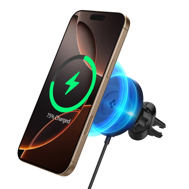 Автомобильный держатель с беспроводной зарядкой SPIGEN для смартфона - OneTap Pro 4 MagSafe Wireless Air Vent - Черный - ACP08542
