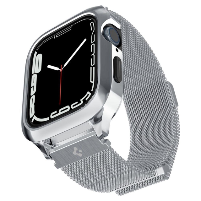 Чехол с ремешком SPIGEN для Apple Watch 8/7/6/SE/5/4 (44/45 mm) - Metal Fit Pro - Серебристый - ACS04584