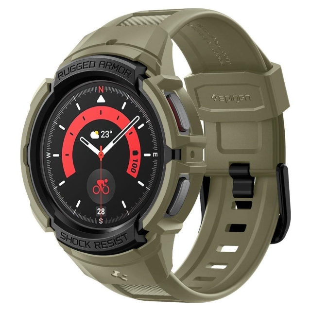 Чехол с ремешком SPIGEN для Galaxy Watch 5 Pro (45 mm) - Rugged Armor Pro - Зеленый - ACS05913