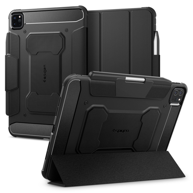 Чехол-подставка SPIGEN для iPad Pro 11 (2024) - Rugged Armor Pro - Черный - ACS07017