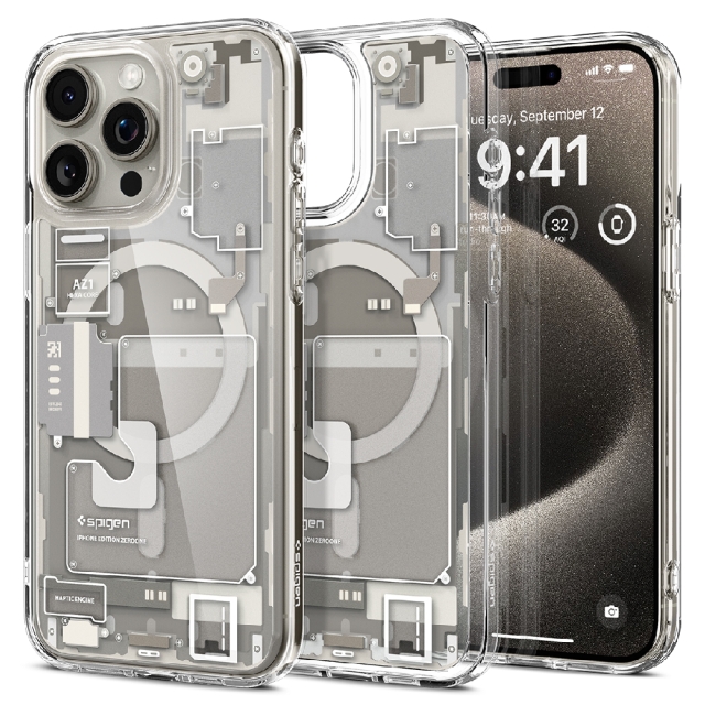 Чехол SPIGEN для iPhone 15 Pro Max - Ultra Hybrid Zero One (MagFit) - Серый/Разноцветный - ACS07211