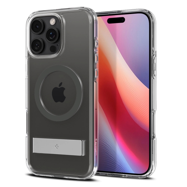 Чехол-подставка SPIGEN для iPhone 16 Pro Max - Ultra Hybrid S MagSafe - Прозрачный Серый - ACS08010