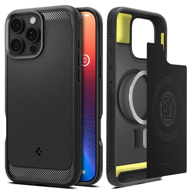Чехол SPIGEN для iPhone 16 Pro - Rugged Armor MagSafe - Черный Матовый - ACS08115