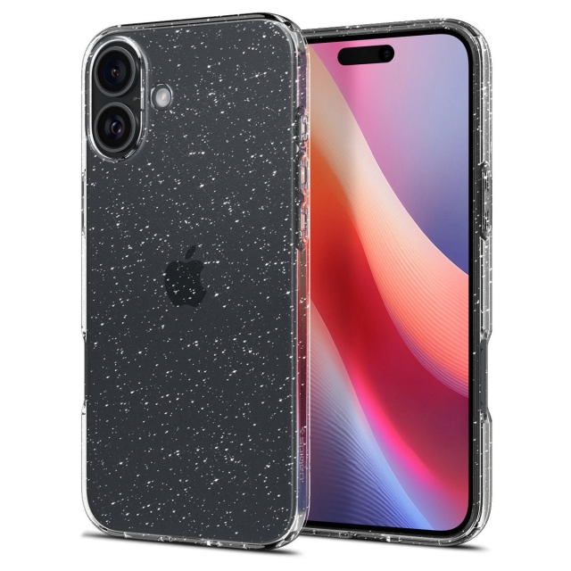 Чехол SPIGEN для iPhone 16 - Liquid Crystal Glitter - Прозрачный Блестки - ACS08192