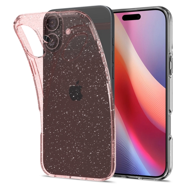 Чехол SPIGEN для iPhone 16 - Liquid Crystal Glitter - Розовый Блестки - ACS08193