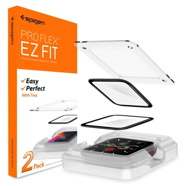 Защитное стекло SPIGEN для Apple Watch 6/SE/5/4 (40 mm) - ProFlex EZ Fit - Прозрачный - 2 шт - AFL01219